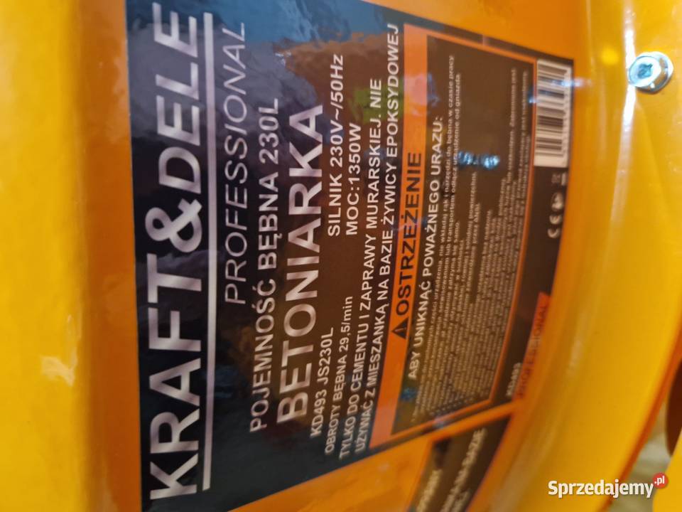 Betoniarka 230L 1350W KD493 KRAFTDELE do Głogowa sprzedam