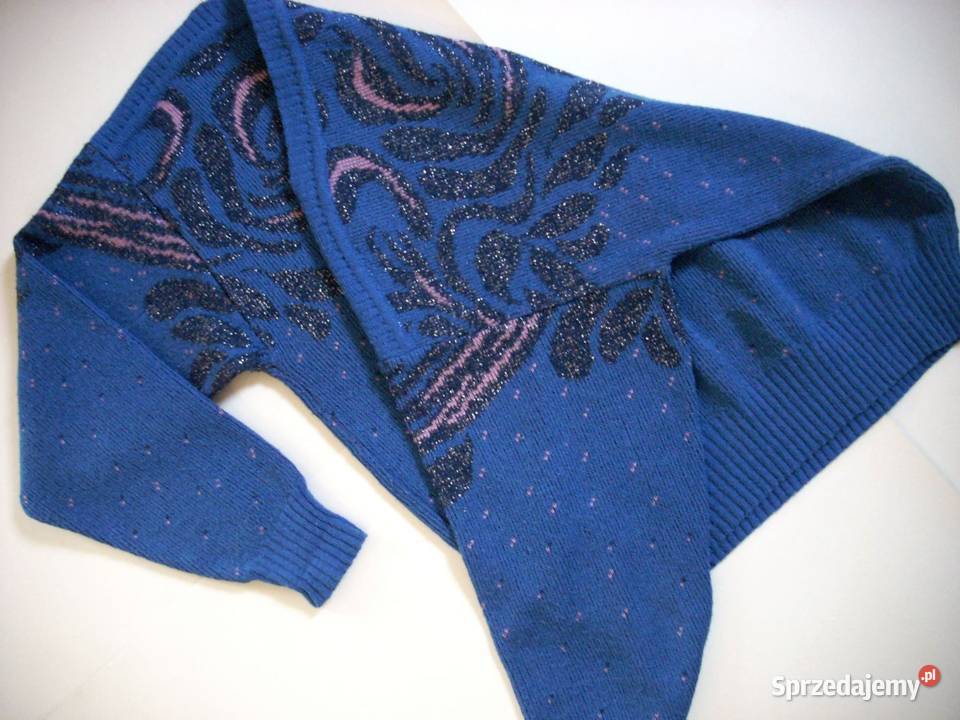 Ciepły Sweter Srebrna Nić Vintage 38 40 szary/srebrny Nowy Sącz sprzedam