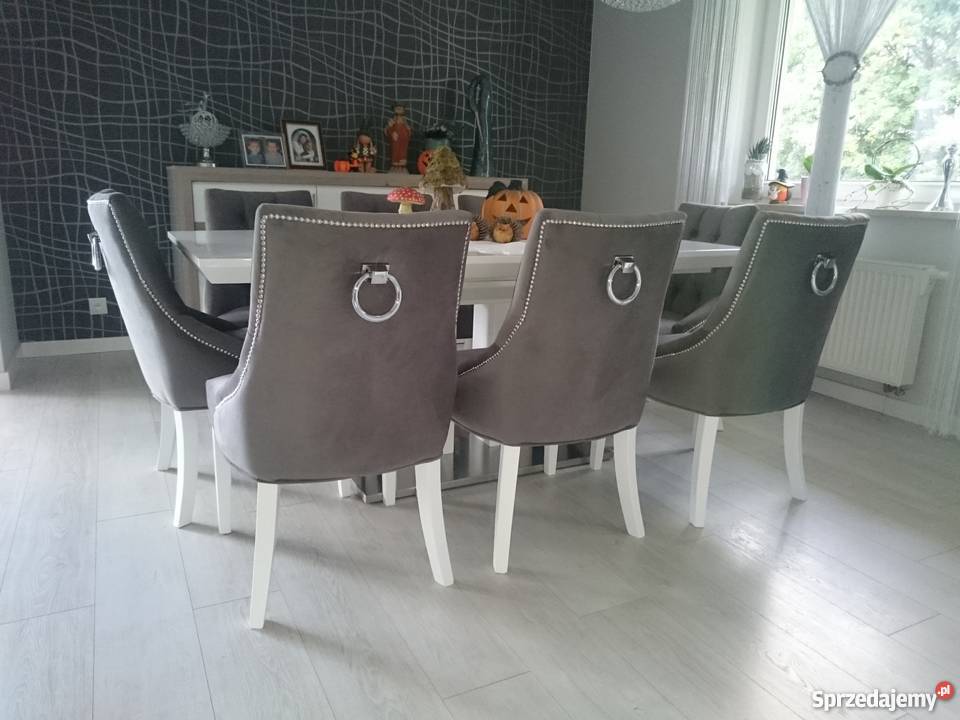 Krzesło shabby vintage pikowane tapicerowane z Szczecin