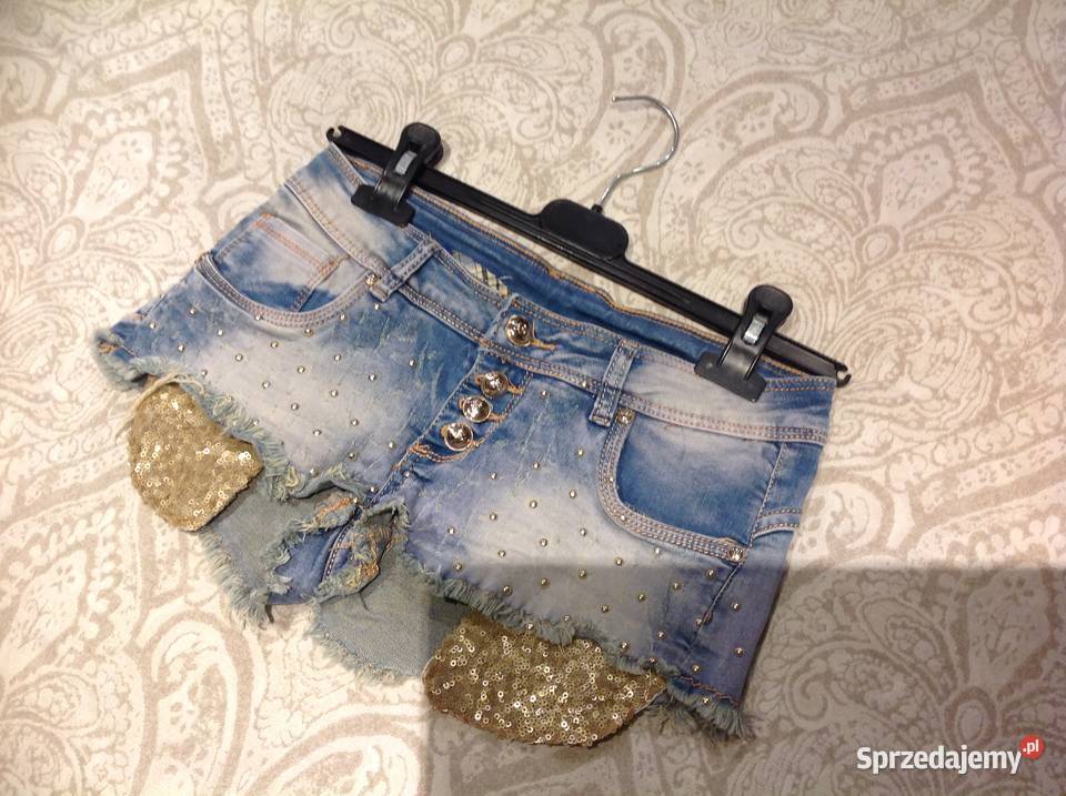 Spodenki Jeans Damskie z Dżetami SM niebieski Nowa Sól