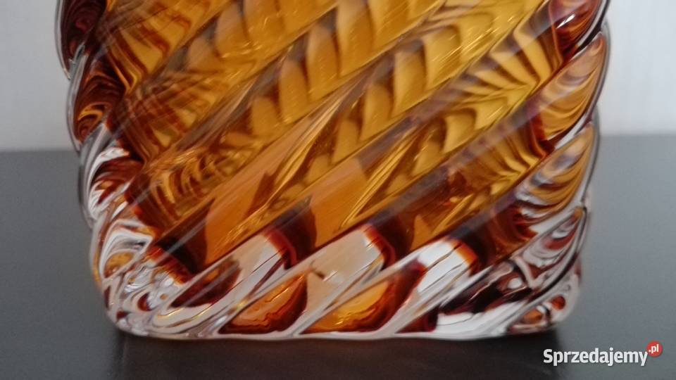 Karafka szklana grube miodowe szkło NOWA Porcelana i szkło