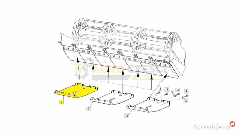 Z57054 Płoza prawa heder John Deere 810 812 814 Nowy Tomyśl