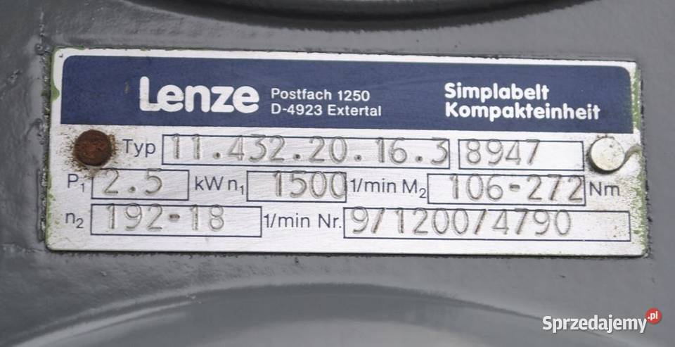 Motoreduktor dwubiegowy 1525kw z regulacją Kargowa
