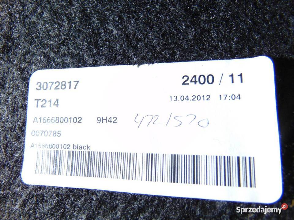 TAPICERKA PODŁOGA BAGAŻNIKA MERCEDES ML W166 wielkopolskie