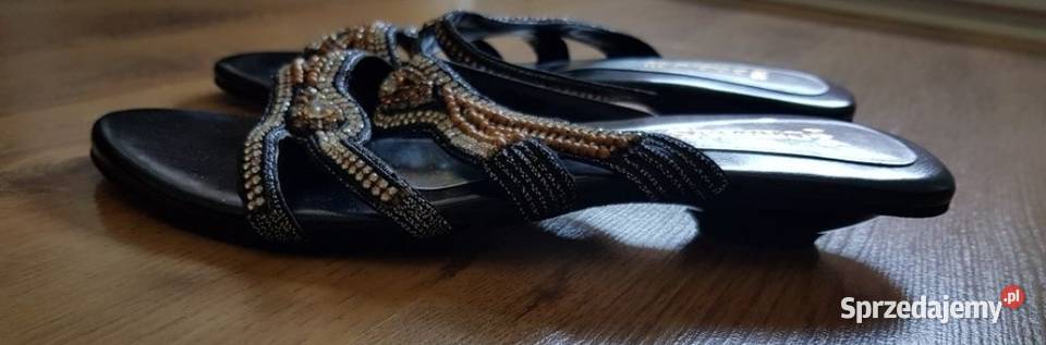 Ozdobne nowe klapki buty rozmiar 39dwie pary 70 tkanina Sandały i klapki Bielsko-Biała