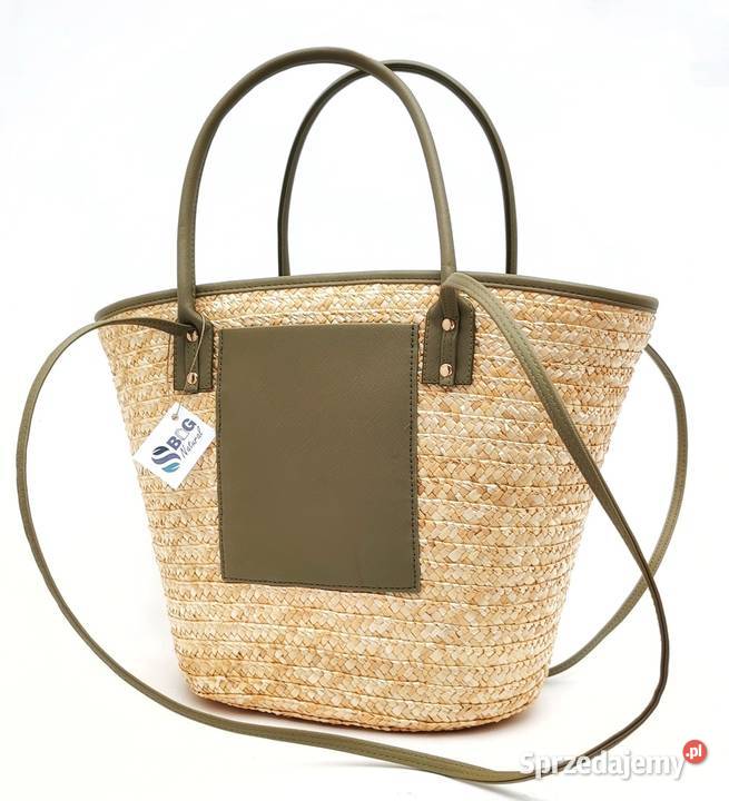 Torebka duża ze słomy koszyk pleciona słomiana małopolskie Chełmek