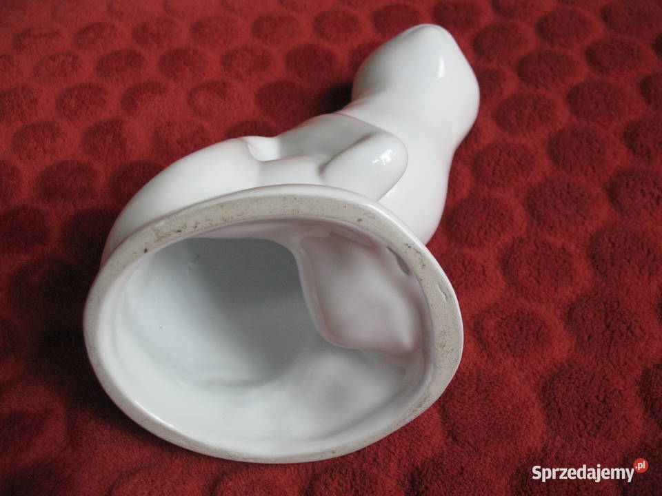 Kot biały duży z zielonymi oczami Porcelana 18 x mazowieckie Siedlce sprzedam