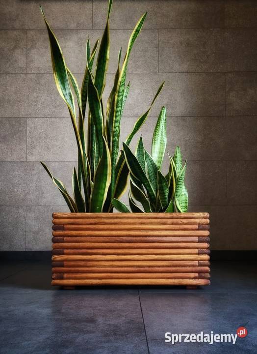 Donica drewniana podłużna 3D donica nowoczesna