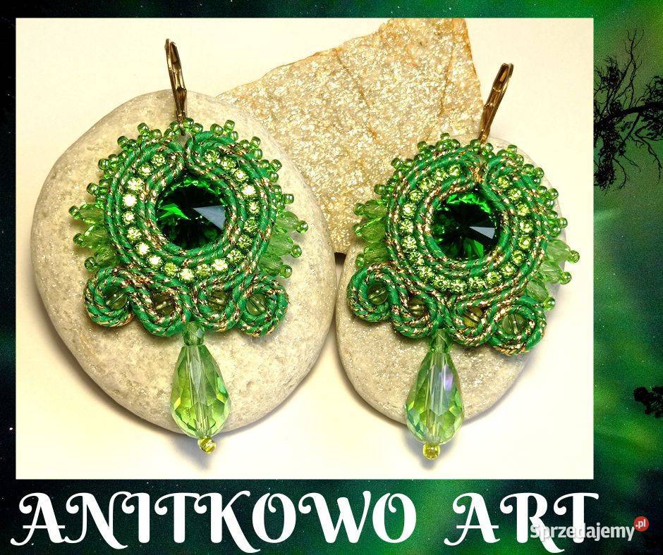 KOLCZYKI Z KRYSZTAŁKAMI I TAŚMĄ CYRKONIOWĄ Warszawa