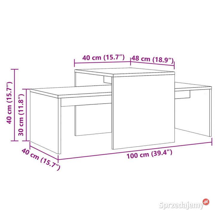 Stolik kawowy stare drewno 100x48x40 WM856054 Warszawa sprzedam