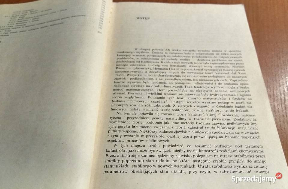 Teoria katastrof w chemii Andrzej Okniński sprzedam
