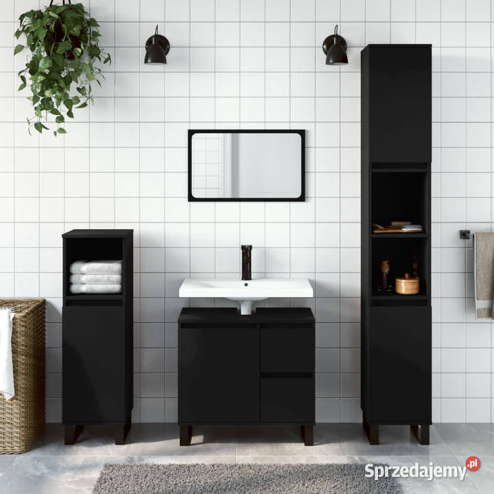 Szafka łazienkowa czarna 65x33x60 materiał Warszawa