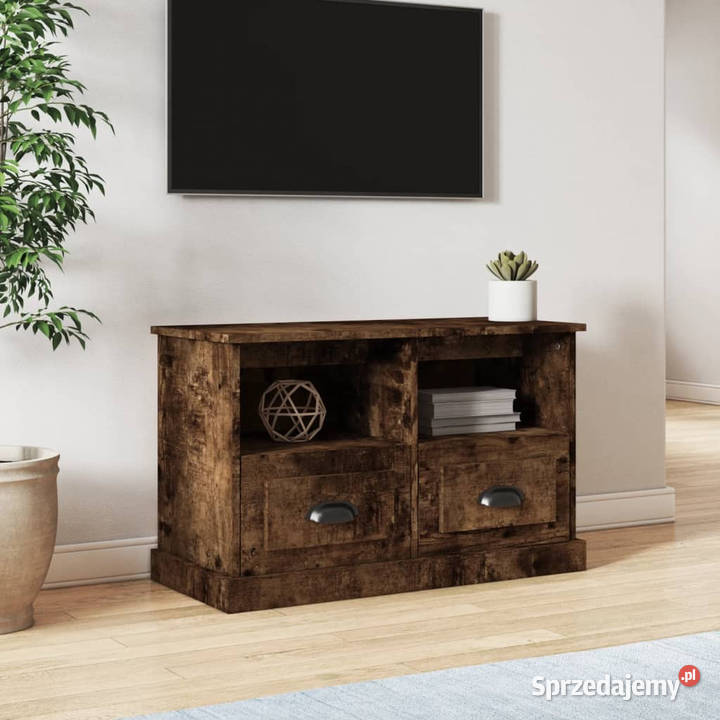 Szafka pod TV przydymiony dąb 80x35x50 WM816285 mazowieckie Warszawa