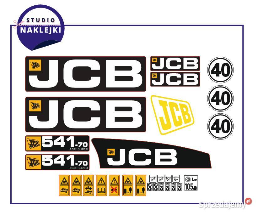 Naklejki ładowarka teleskopowa JCB 54170 AGRI Pozostałe Łagów sprzedam