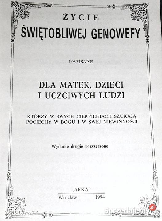 Życie Świętej Genowefy Augustyn Pawlak lubelskie Chełm sprzedam