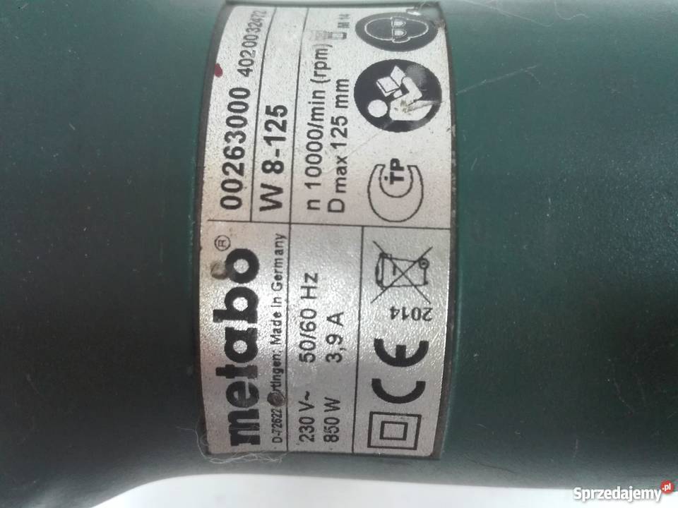 Szlifierka kątowa METABO W8125 podlaskie Białystok sprzedam