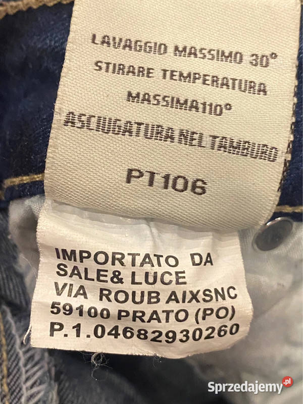 Dżinsyjeansy zapinane na guziki z motywem Warszawa