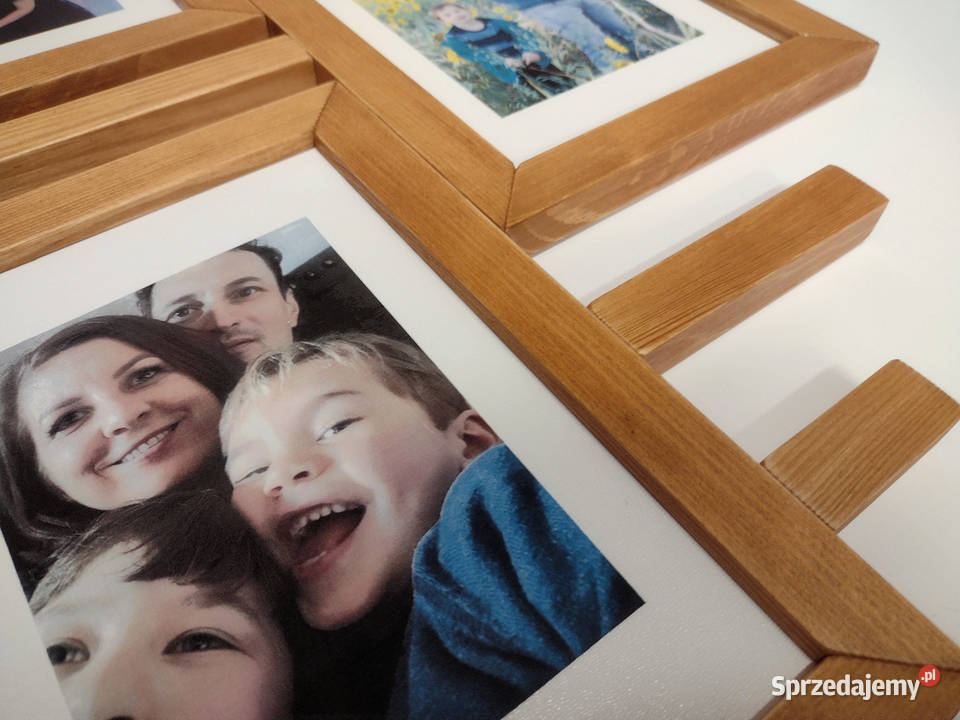 Drewniana Multirama Ramka na 6 zdjęć 15X21 Dekoracje i ozdoby Szczecin