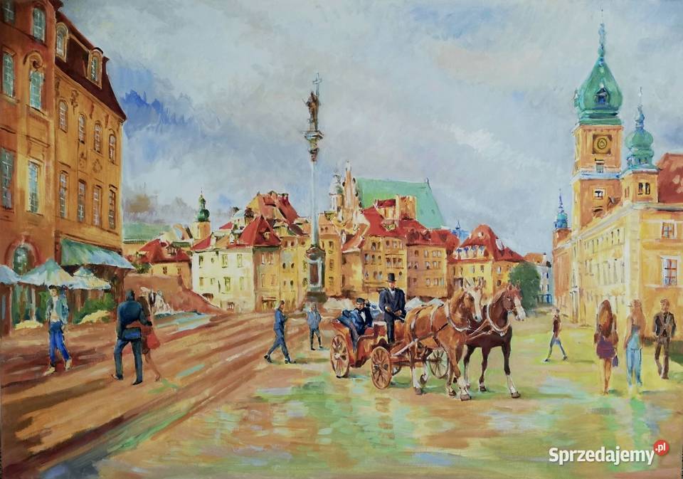 Starówka Zamek Królewski obraz olejny Warszawa