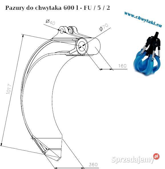 Części do chwytaków do złomu siłowniki pazury Oświęcim