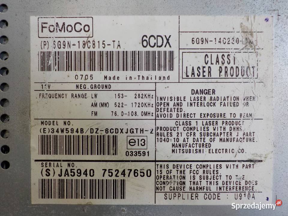 LAND ROVER FREELANDER II 22 TD4 07r radio CD Suków