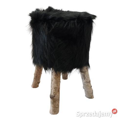 Stołek Krzesło Skóra Kozia Taboret Naturalna Szaflary