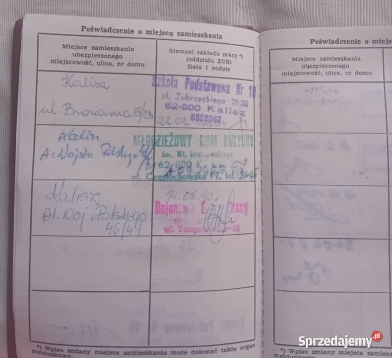 Legitymacja ubezpieczeniowa pracownika oświaty wielkopolskie Koźminek