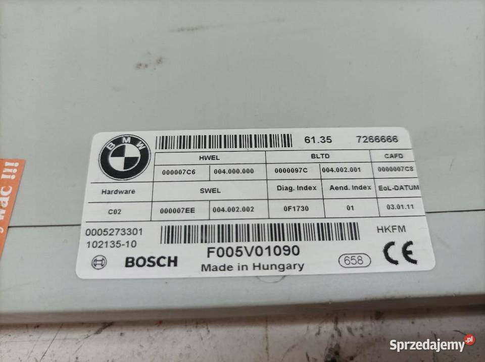 MODUŁ KLAPY BAGAŻNIKA 7266666 Bmw Seria 5 VI