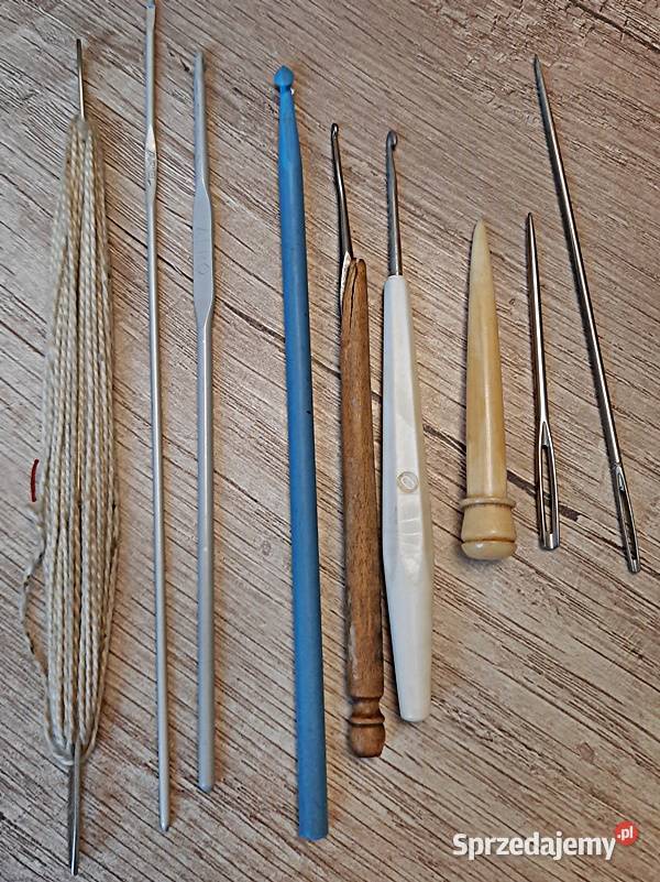 Zestaw zabytkowych szydełek do prac z włókniną Ostrów Wielkopolski sprzedam