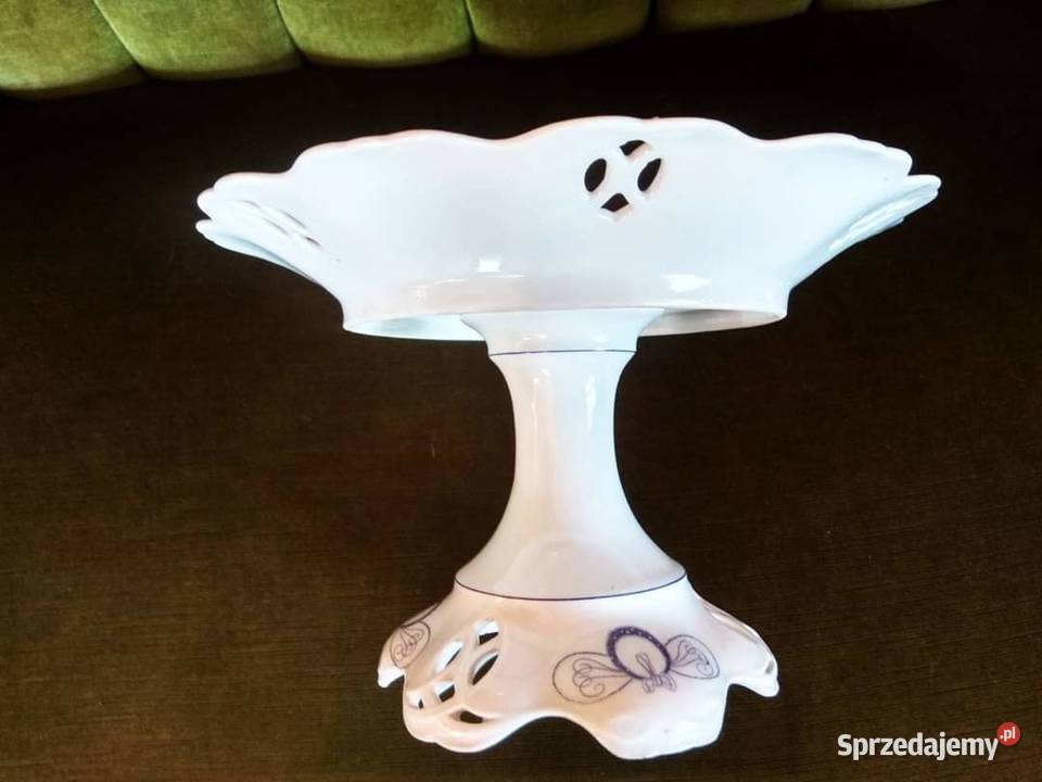 Patera na nodze z girlandą niebieską Piękna Gdańsk