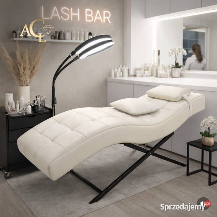 Łóżko kosmetyczne kremowoczarne Figura sprzedam