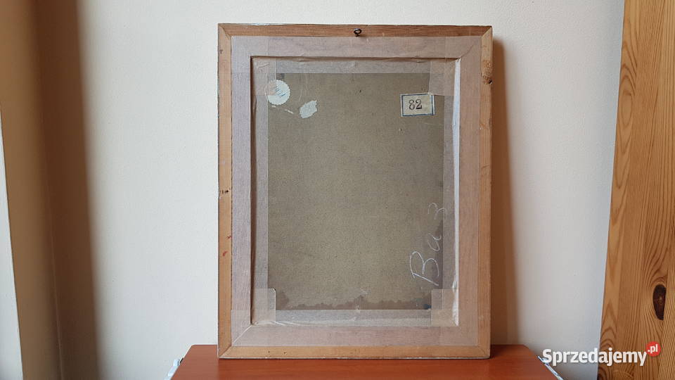 Stary sygnowany obraz olejny na płycie