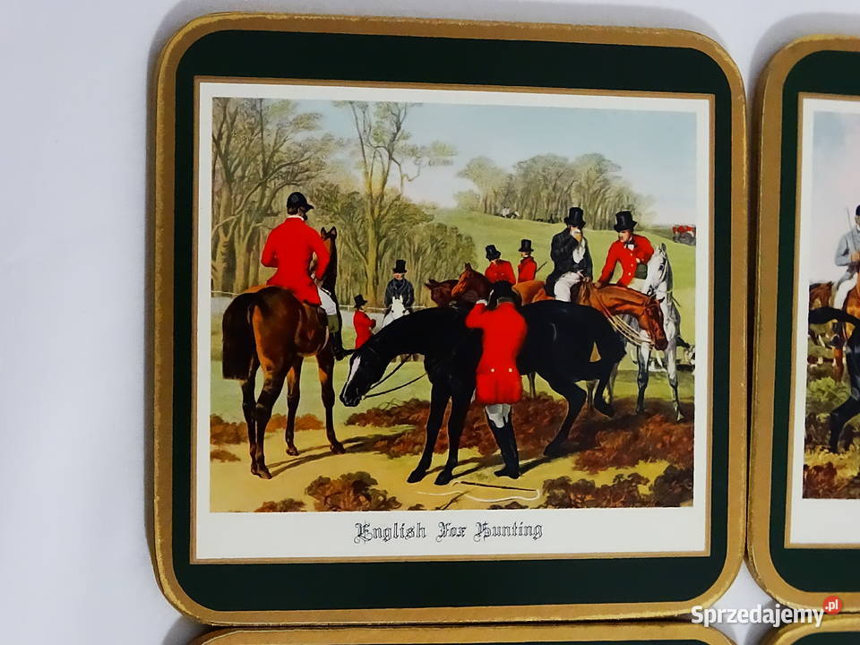 Zestaw 6 podkładek English Fox Hunting korek Biłgoraj