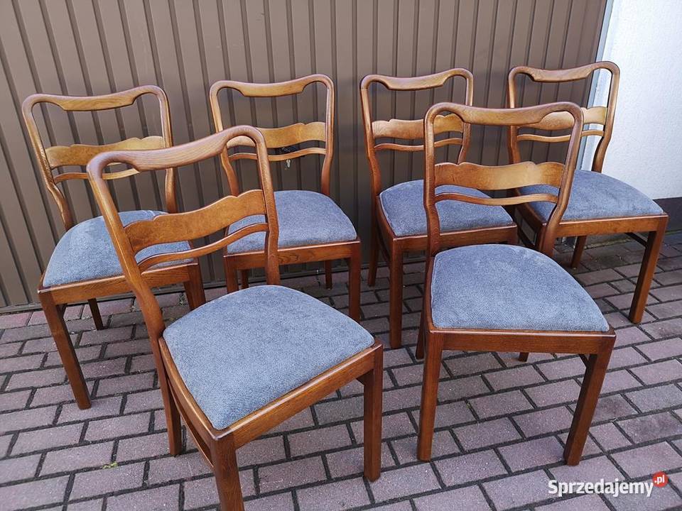 Krzesła ARTDECO OrzechDąb Stare Antyk Komplet 6 Swarzędz