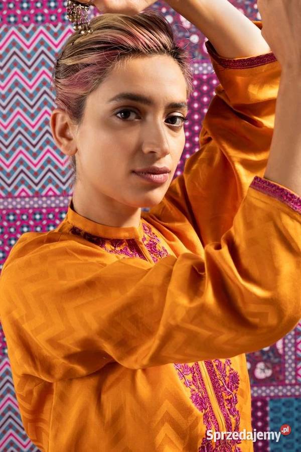 Pomarańczowa tunika Bollywood XL 42 kameez haft Szczecin