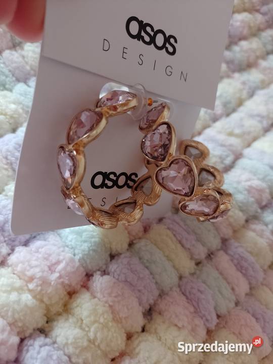 ASOS Bogato zdobione kolczyki wieczorowe serca Kraków sprzedam