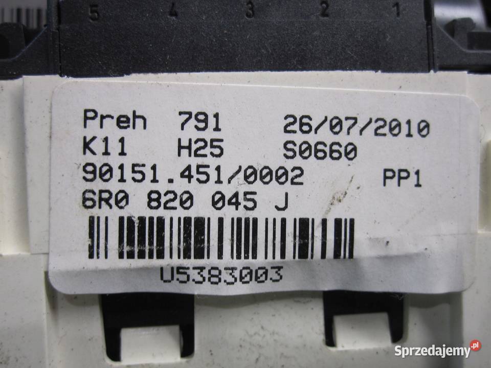 VW POLO V 11r panel klimatyzacji 6R0820045J