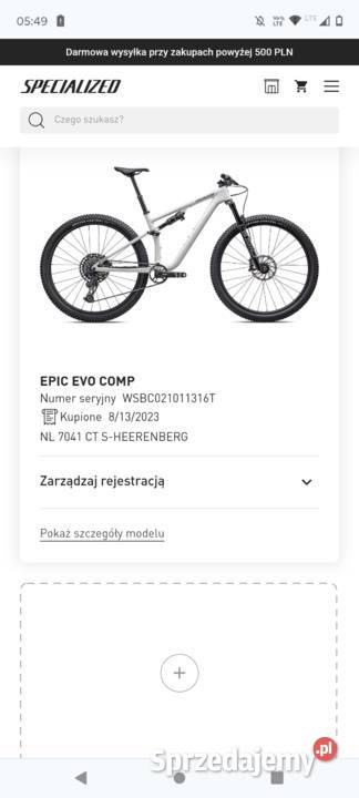 Specialized Epic Evo Comp Carbon 2023 kujawsko-pomorskie Piechcin