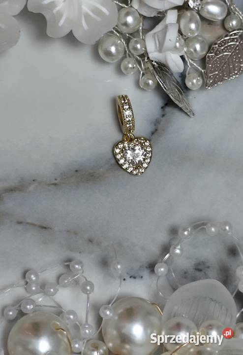 Charms zawieszka kryształowe serce próba S 925 Zgierz