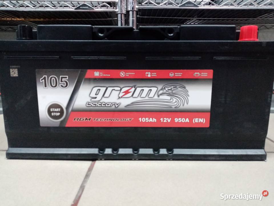 Akumulator GROM AGM STARTSTOP 105Ah 950A Prawy sprzedam