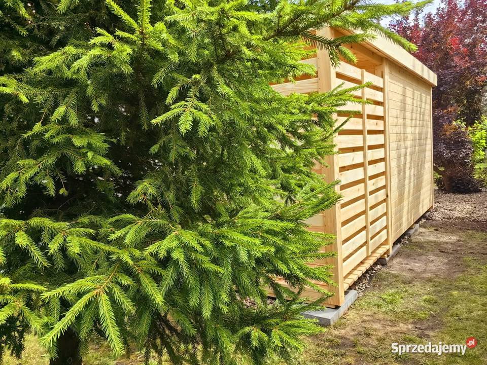 Domek narzędziowy drewniany z drewutnią domek śląskie
