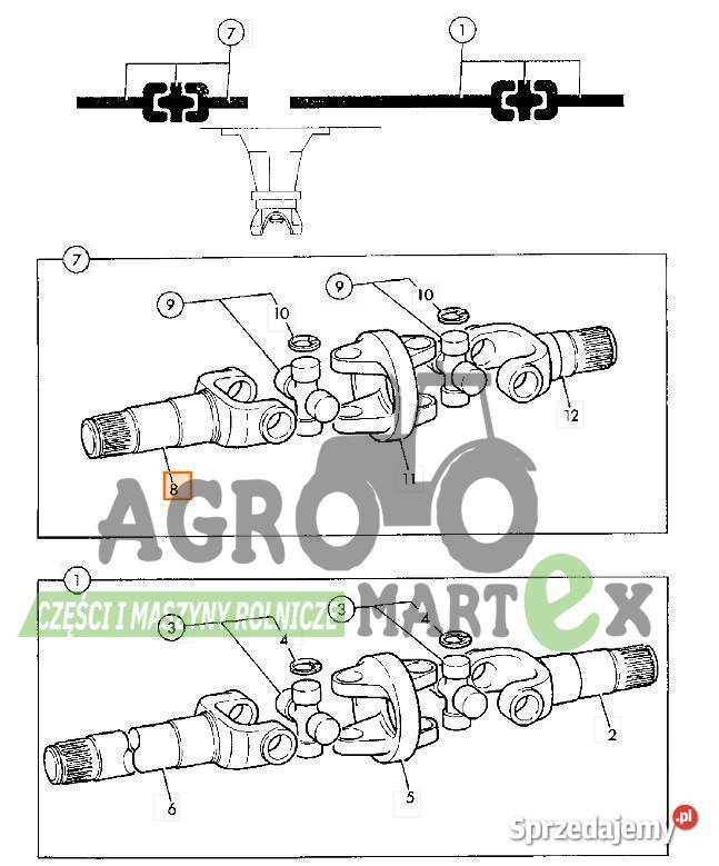 91487401 PÓŁOŚ KRÓTKA JCB 3CX SUPER 4CX Wichrów