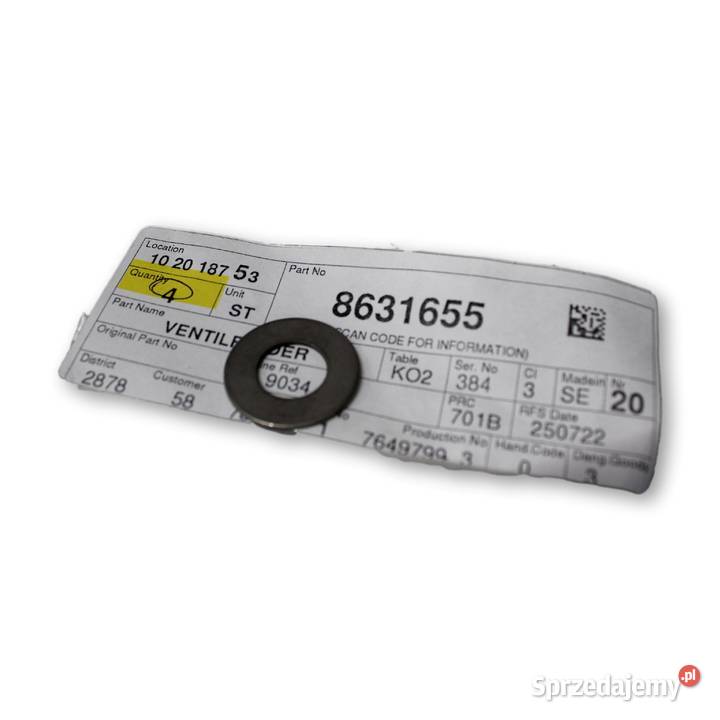 VOLVO podkładka zaworu OE 8631655 dolnośląskie Bielany Wrocławskie sprzedam
