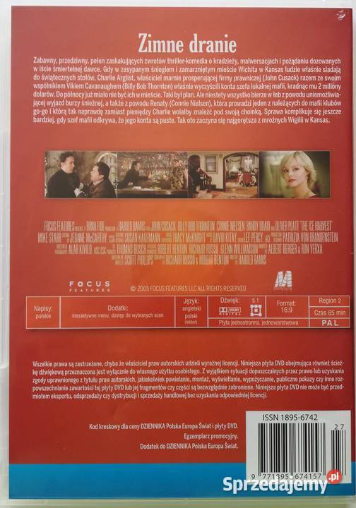 Zimne dranie DVD John Cusack Connie Nielsen z gazety Filmy łódzkie Łódź