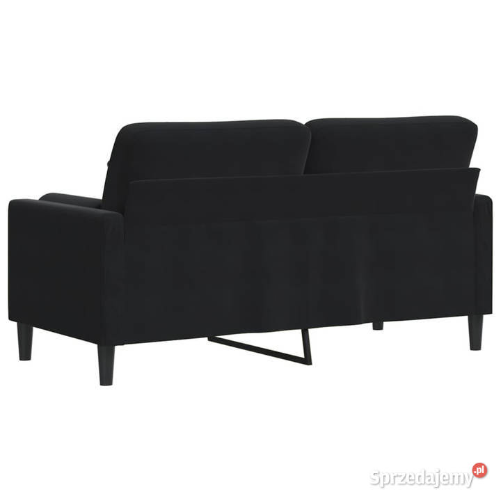 2osobowa sofa z poduszkami czarna 140 aksamit Warszawa