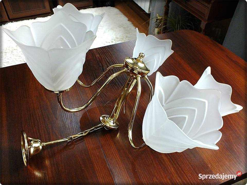 Złoty Żyrandol do salonu Piękna Lampa wisząca Żary