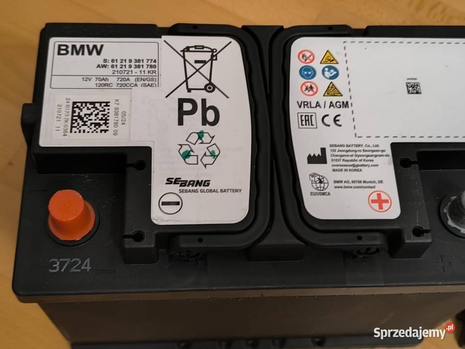 Akumulator AGM BMW Mini 70ah 700a orginal Nowy Rok produkcji 2024 Konin