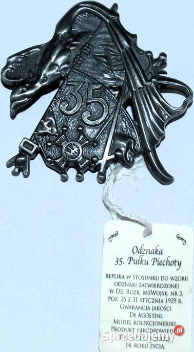 Odznaka 35 Pułk Piechoty II RP REPLIKA Warszawa