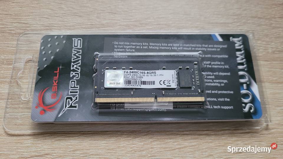 Pamięć RAM GSkill DDR4 8GB 2400 F42400C16S8GRS łódzkie Łódź