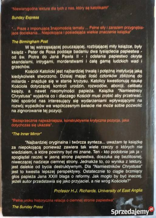 Peter de Rosa NAMIESTNICY CHRYSTUSA Ciemna sprzedam